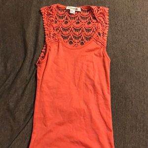 Coral crochet tank top